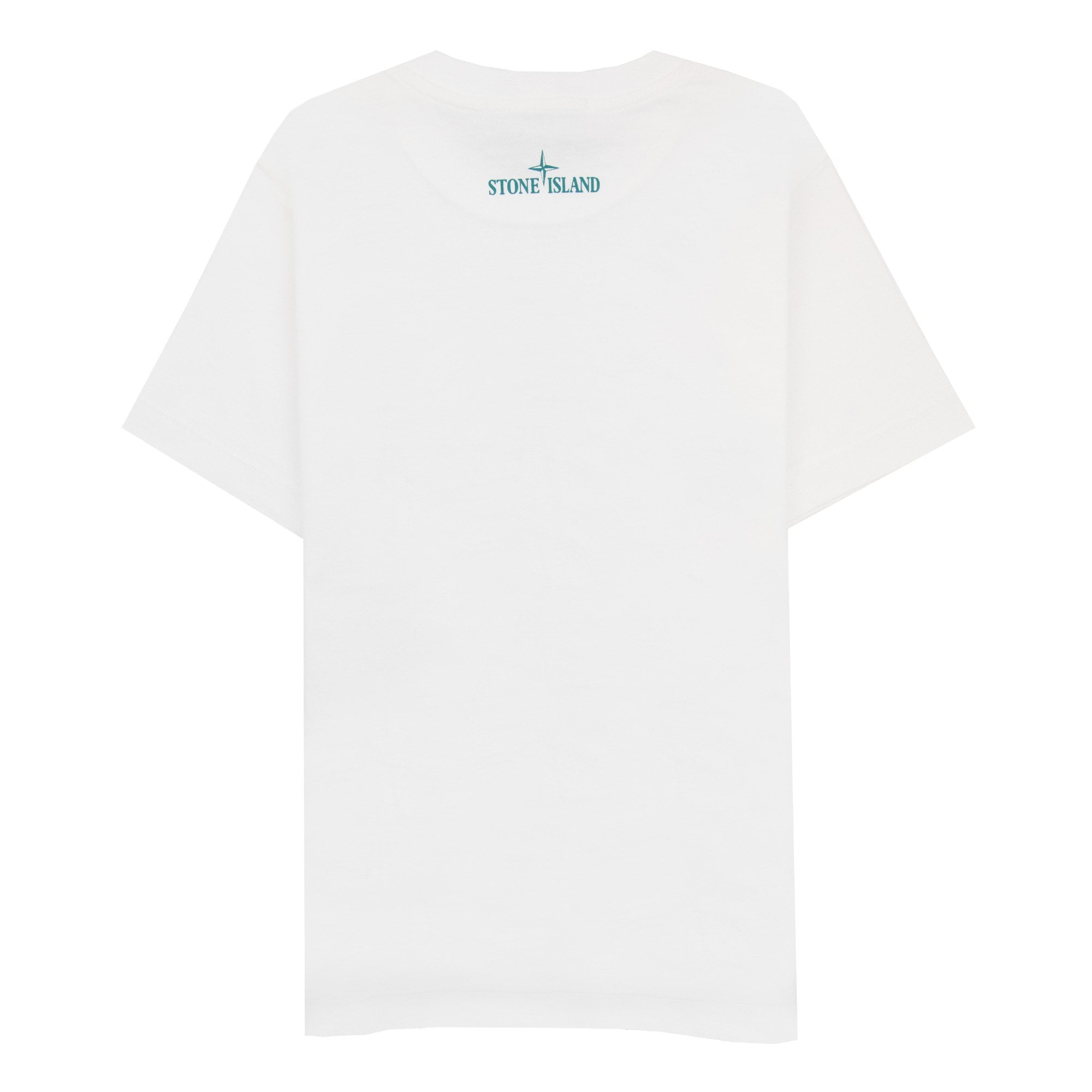 Stone Island Junior 21072 30/1 Surf Two Print T Shirt White V0001