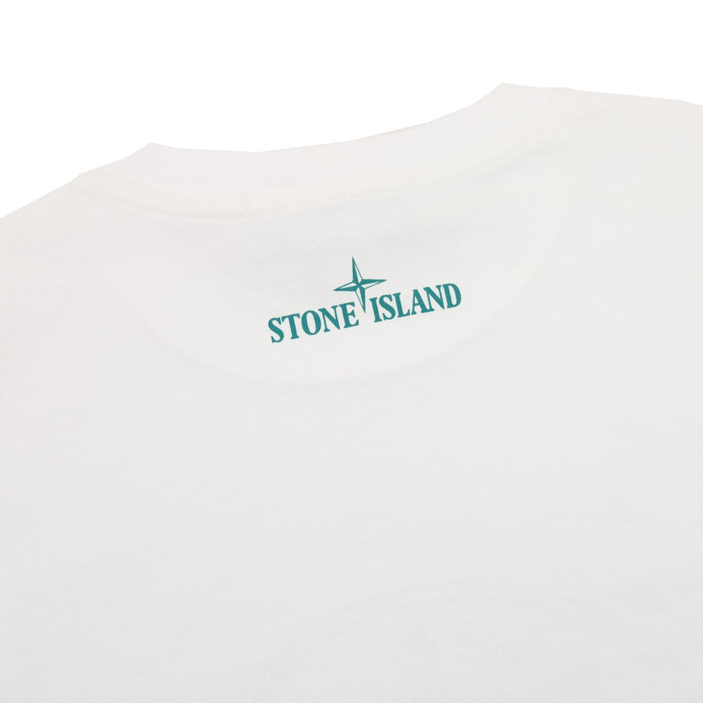 Stone Island Junior 21072 30/1 Surf Two Print T Shirt White V0001