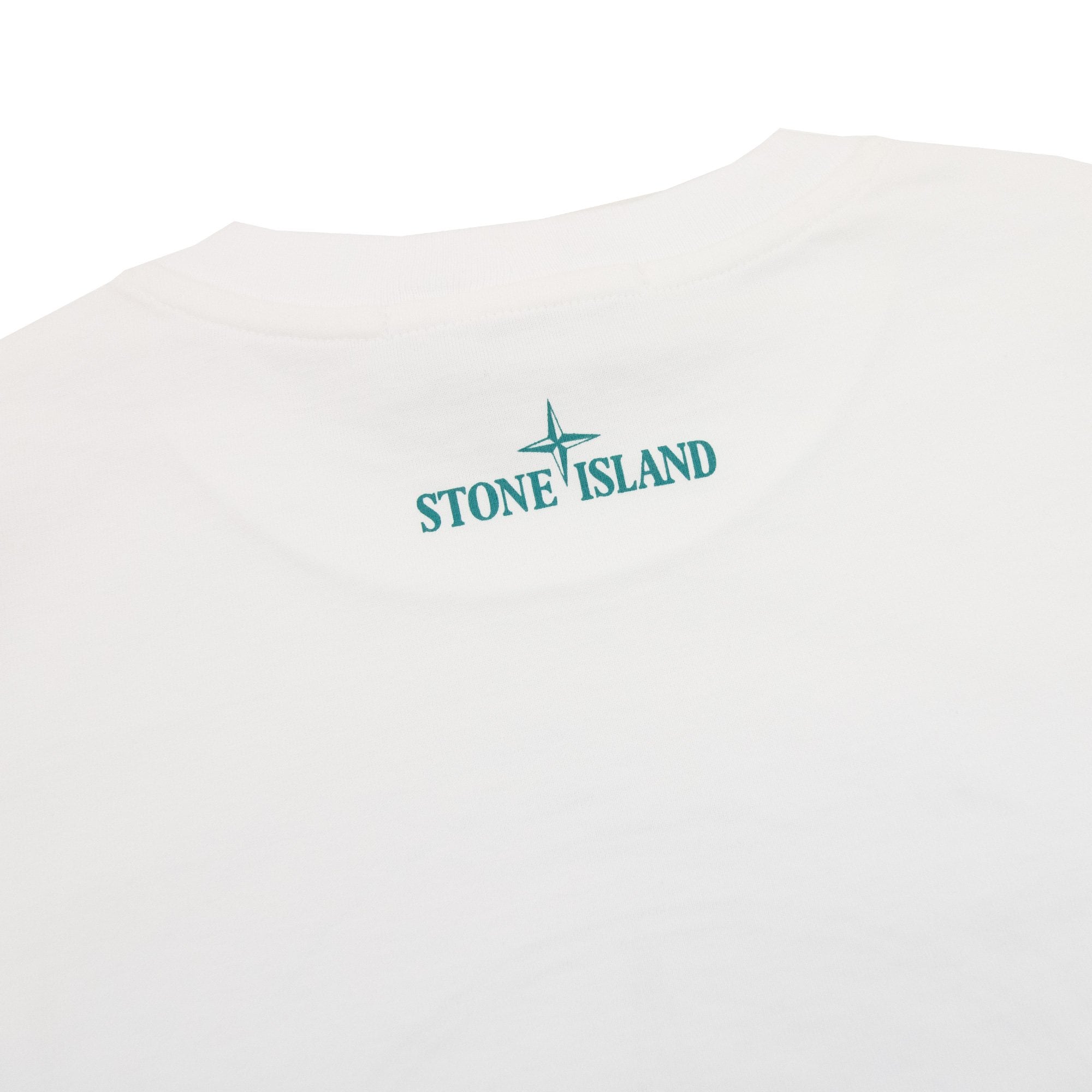 Stone Island Junior 21072 30/1 Surf Two Print T Shirt White V0001