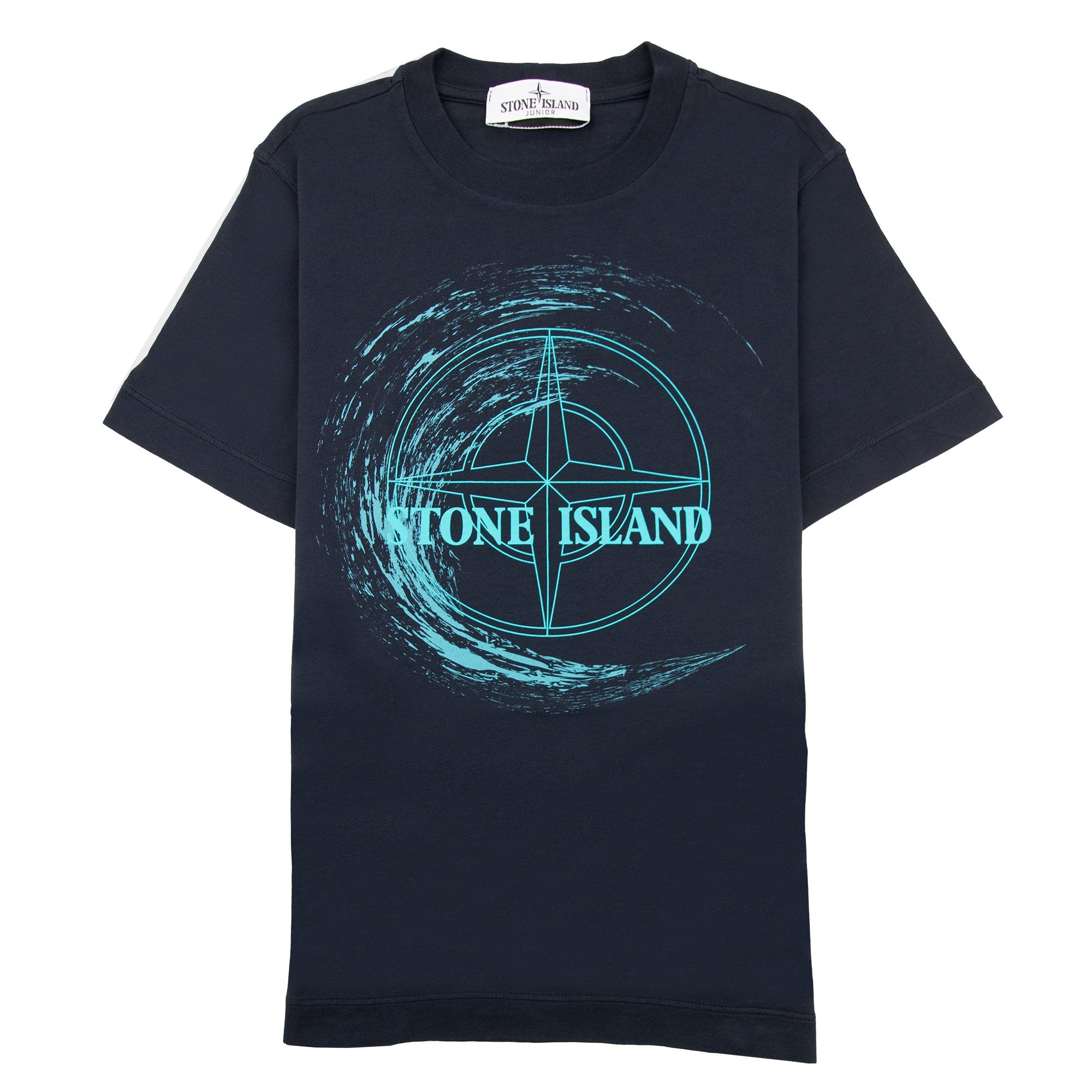 Stone Island Junior 21072 30/1 Surf Two Print T Shirt Navy V0020