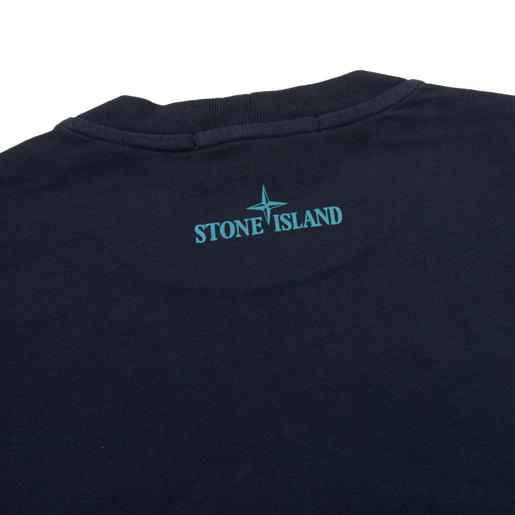 Stone Island Junior 21072 30/1 Surf Two Print T Shirt Navy V0020