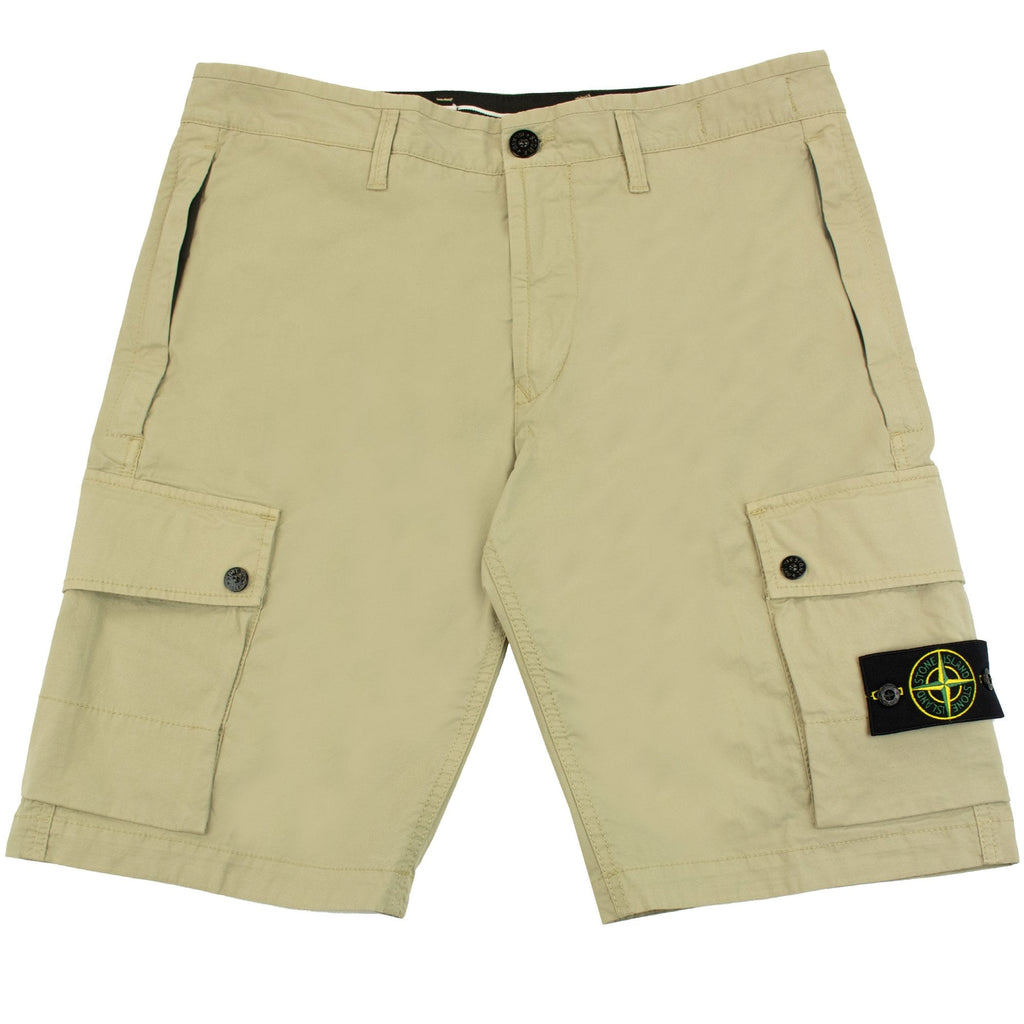 Stone Island L1110 Twill Stretch Tc Cargo Shorts Sand V0095