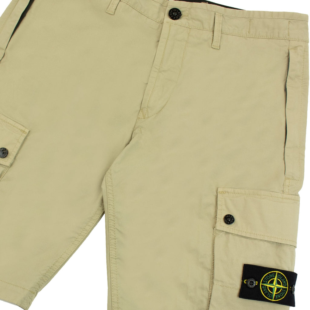 Stone Island L1110 Twill Stretch Tc Cargo Shorts Sand V0095