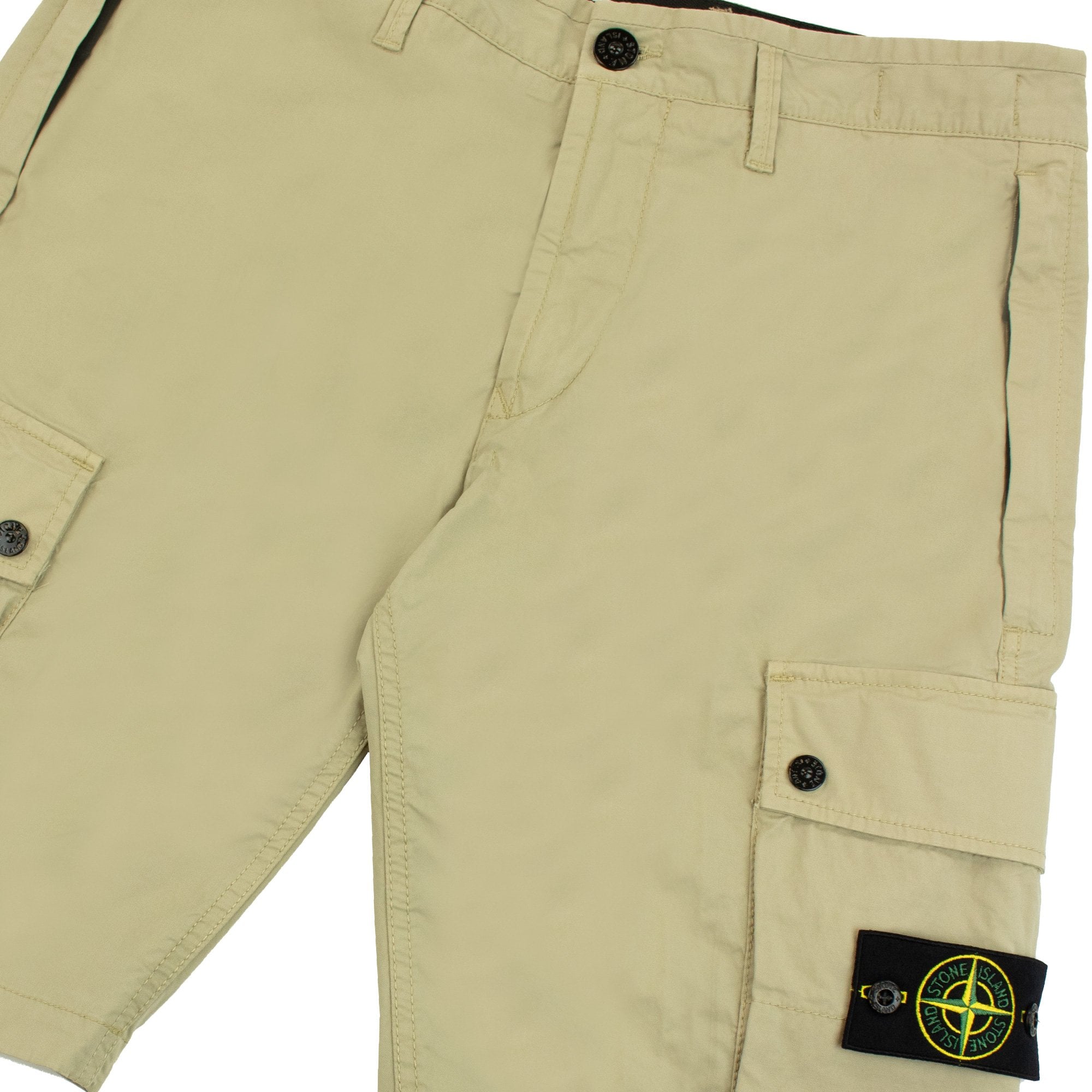 Stone Island L1110 Twill Stretch Tc Cargo Shorts Sand V0095