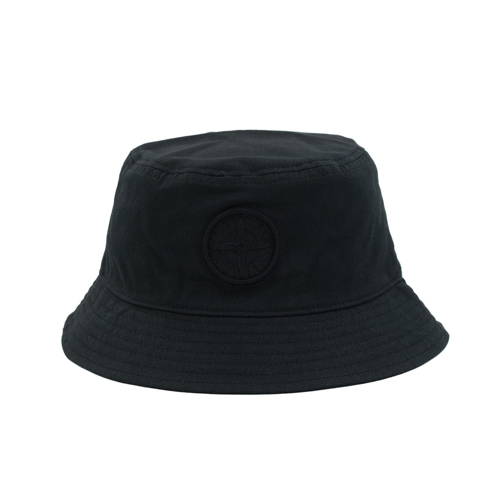 Stone Island Junior 90365 Compass Logo Bucket Hat Black V0029