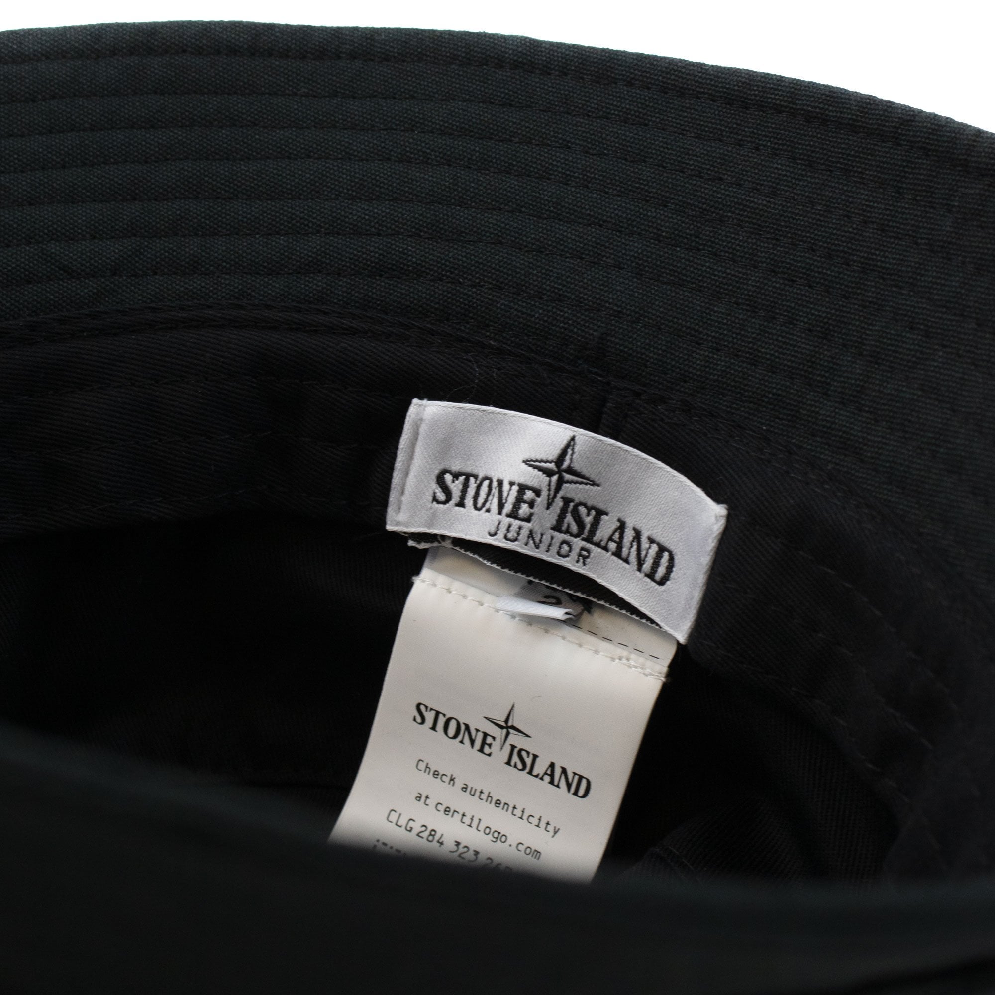 Stone Island Junior 90365 Compass Logo Bucket Hat Black V0029