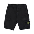 Stone Island Junior L0210 Old Effect Cargo Shorts Black V0129