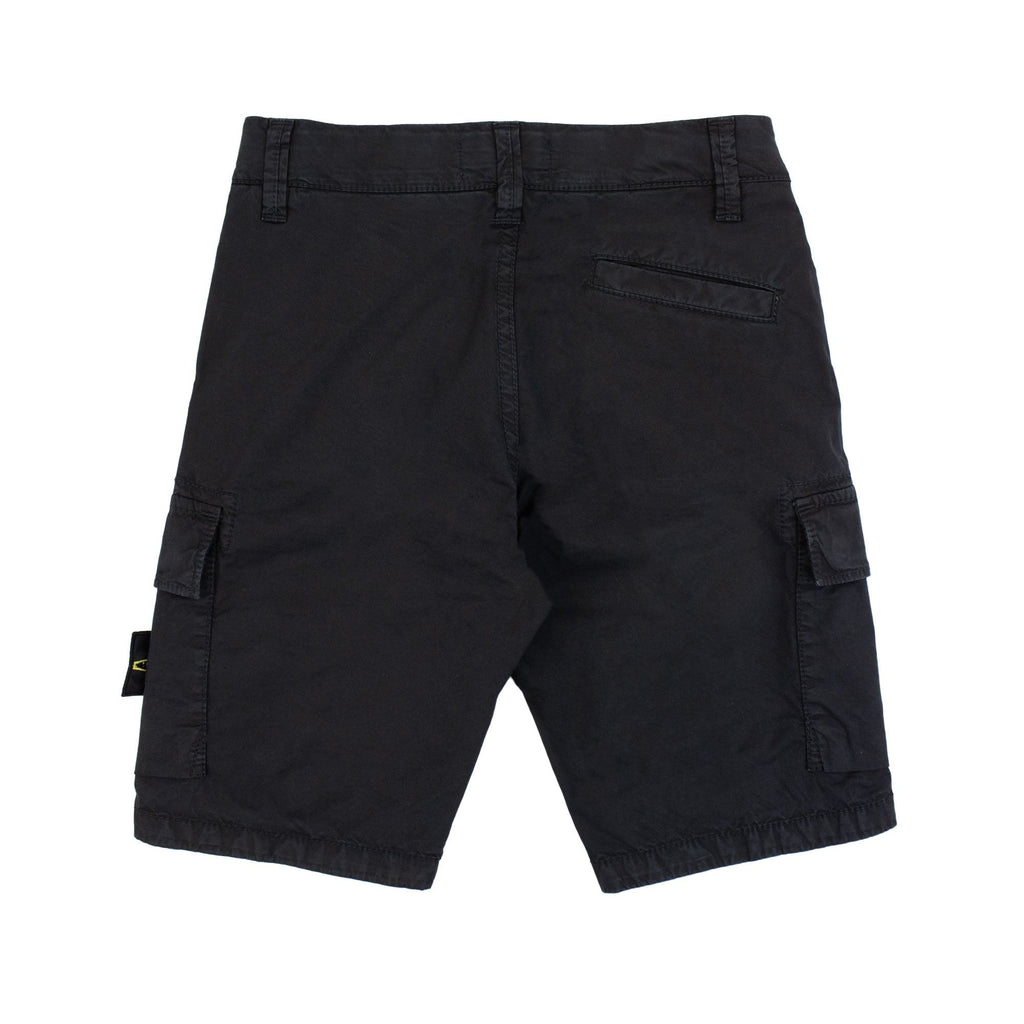 Stone Island Junior L0210 Old Effect Cargo Shorts Black V0129