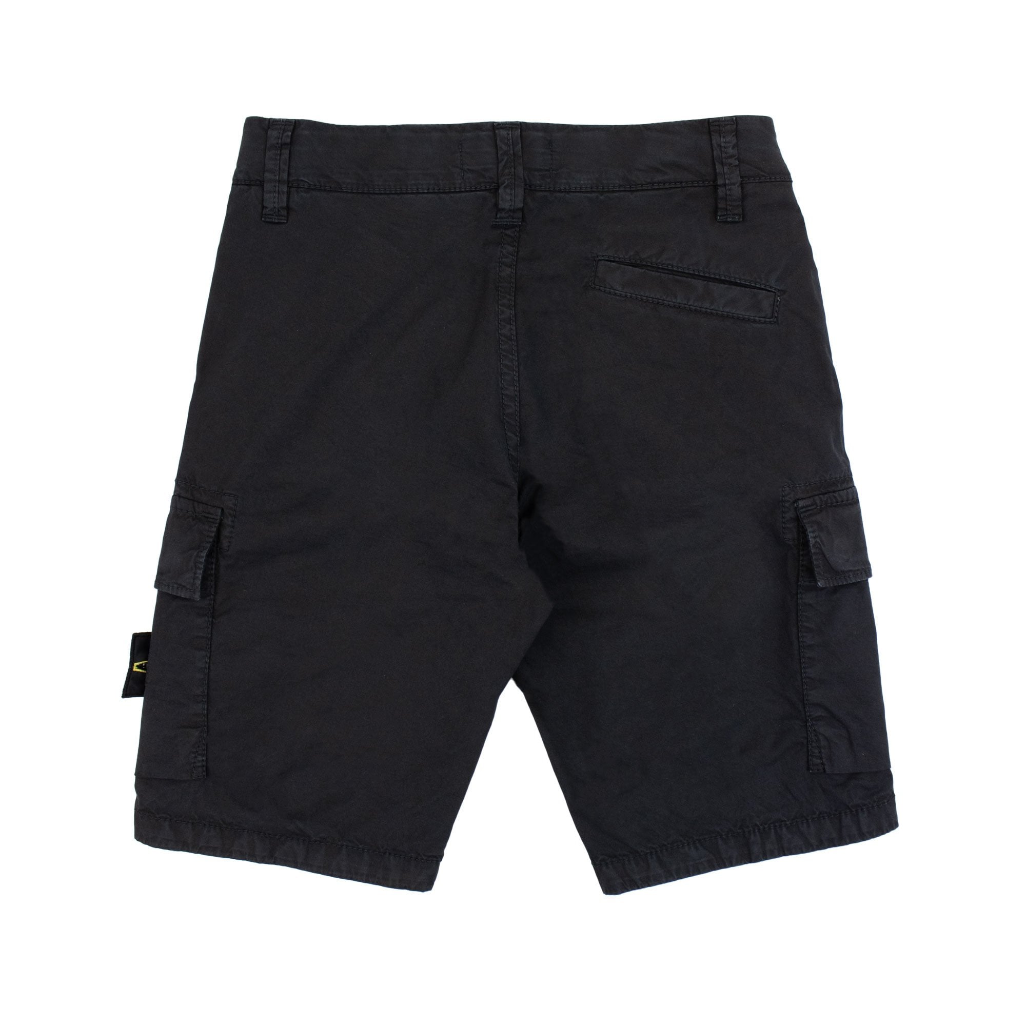 Stone Island Junior L0210 Old Effect Cargo Shorts Black V0129