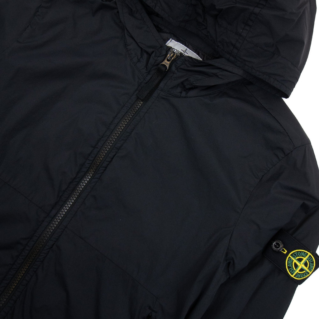 Stone Island Junior 40532 Stretch Nylon Garment Dyed Overshirt Black V0029