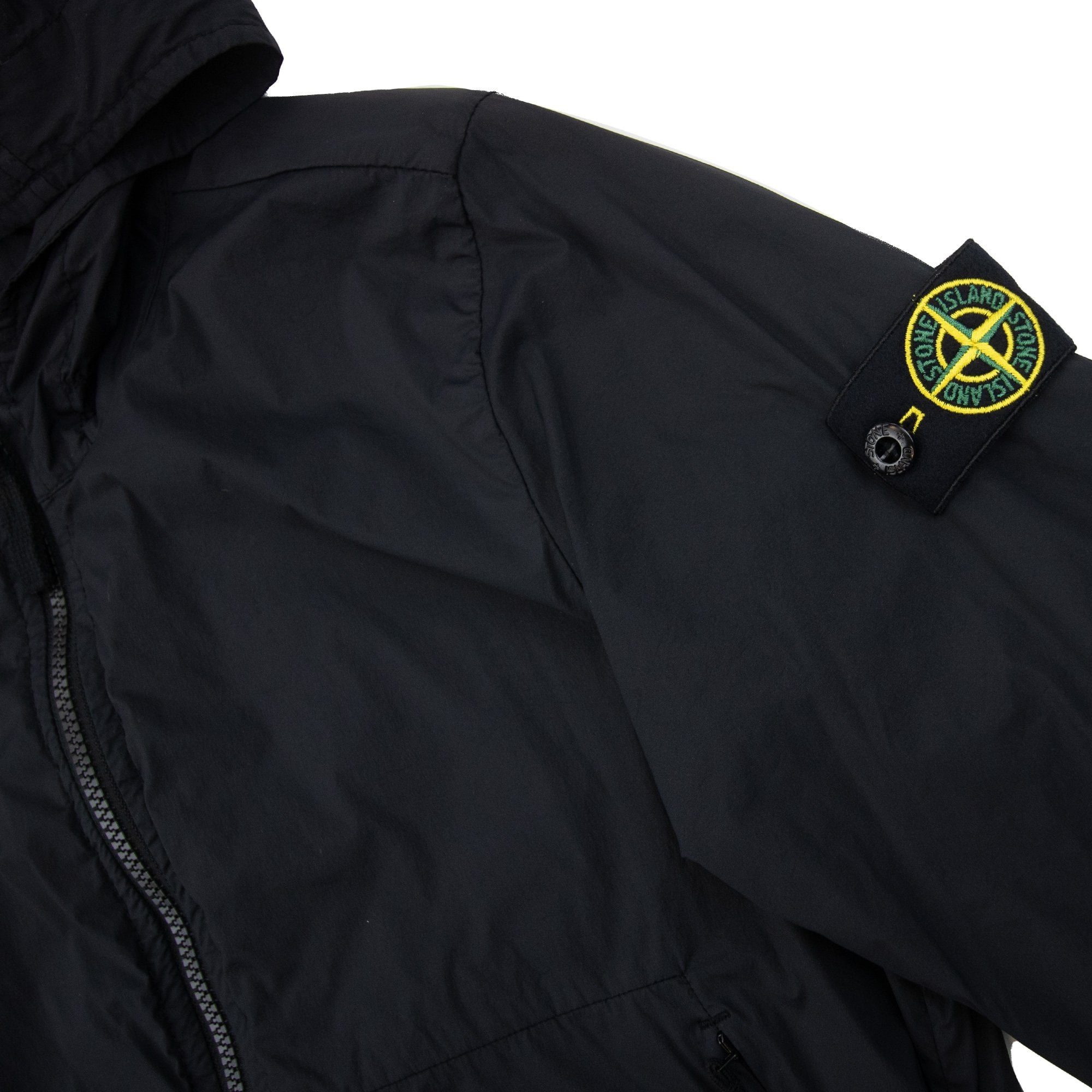 Stone Island Junior 40532 Stretch Nylon Garment Dyed Overshirt Black V0029