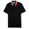 Burberry Logo Stripe Cotton Polo Black
