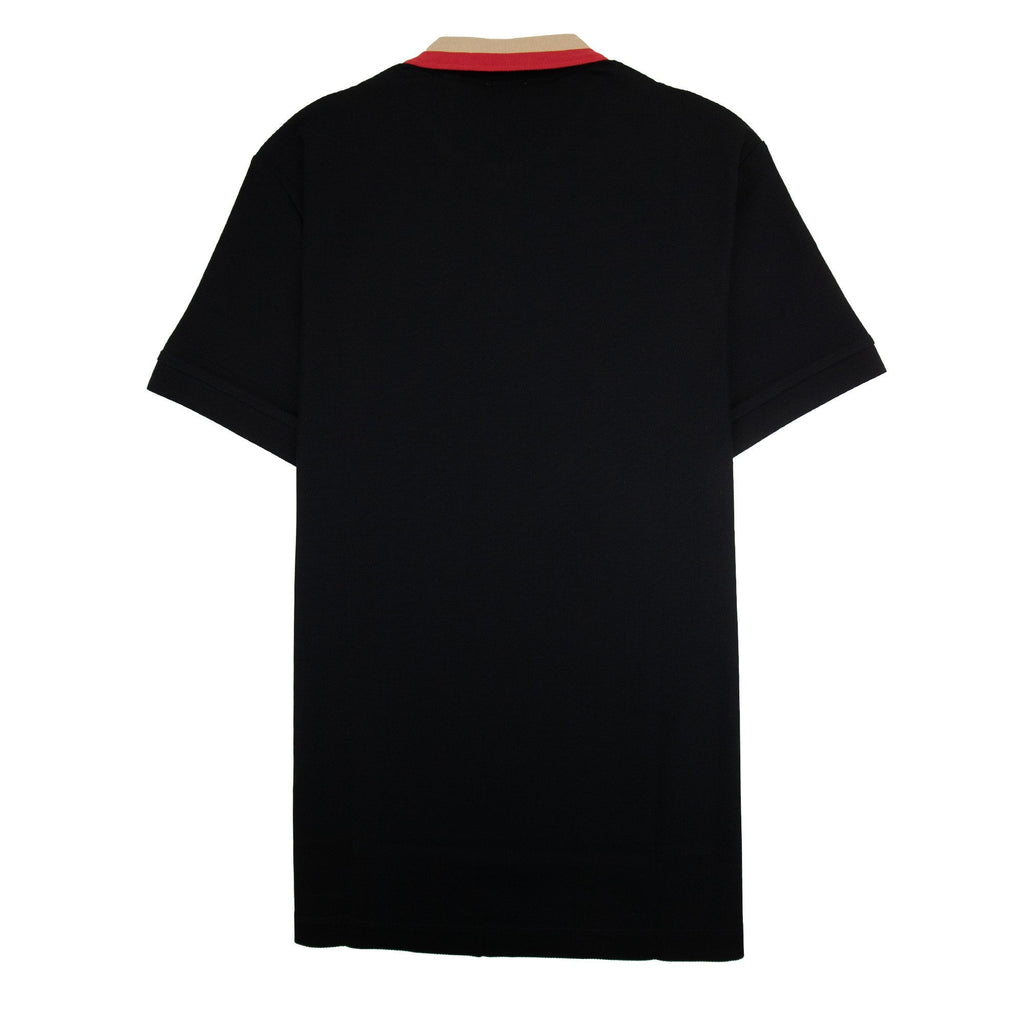 Burberry Logo Stripe Cotton Polo Black