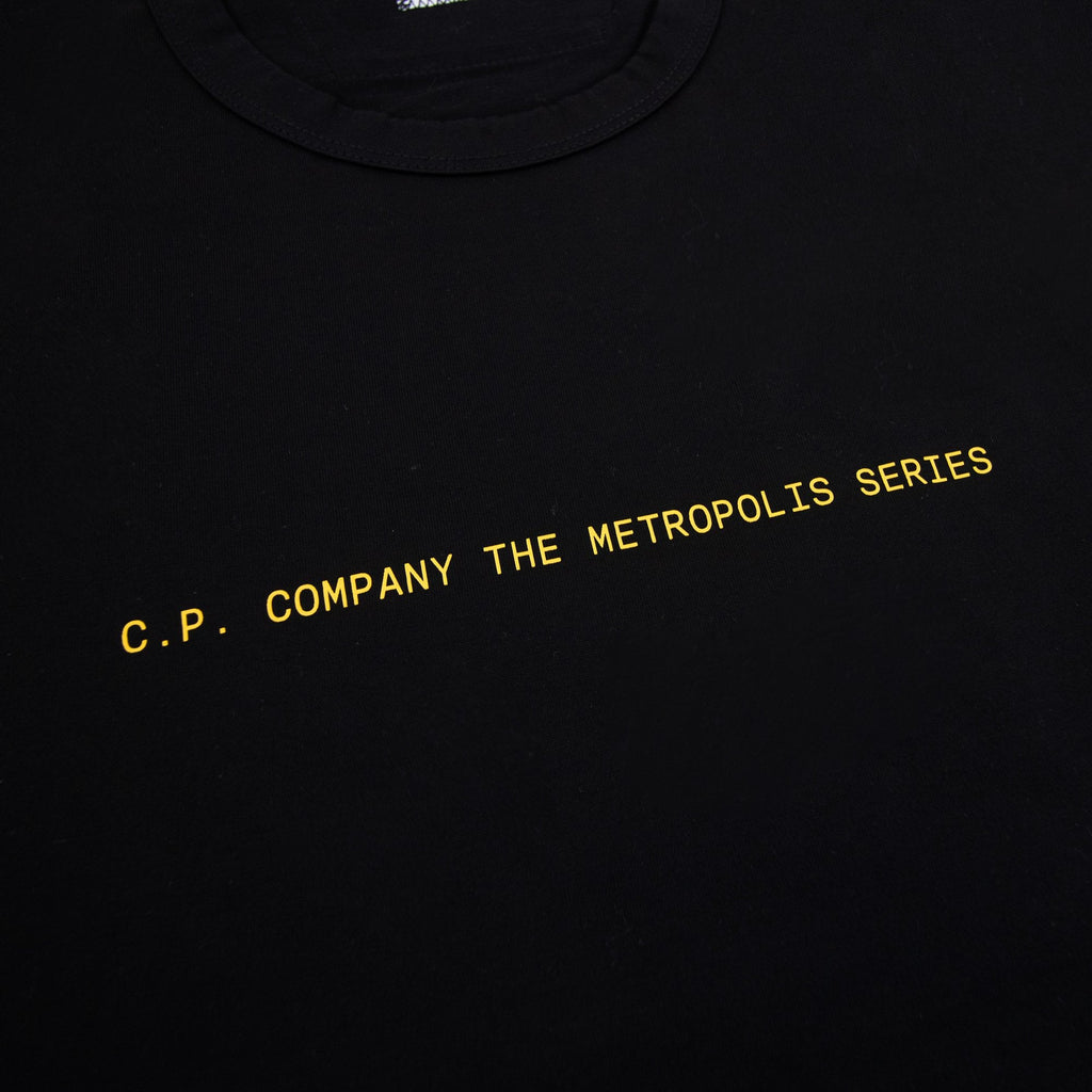 Cp Company Metropolis Series Mercerized Graphic Badge T Shirt Black 999