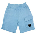 Cp Company Undersixteen Grey Lens Logo Bermuda Shorts Niagara Blue 853
