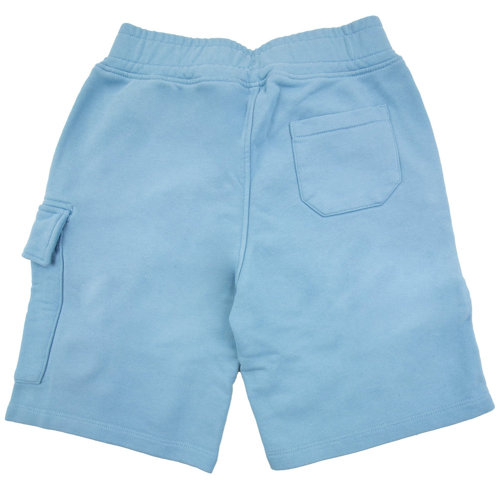 Cp Company Undersixteen Grey Lens Logo Bermuda Shorts Niagara Blue 853