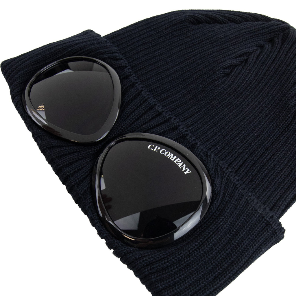Cp Company Undersixteen Goggle Ribbed Knit Beanie Navy 41150