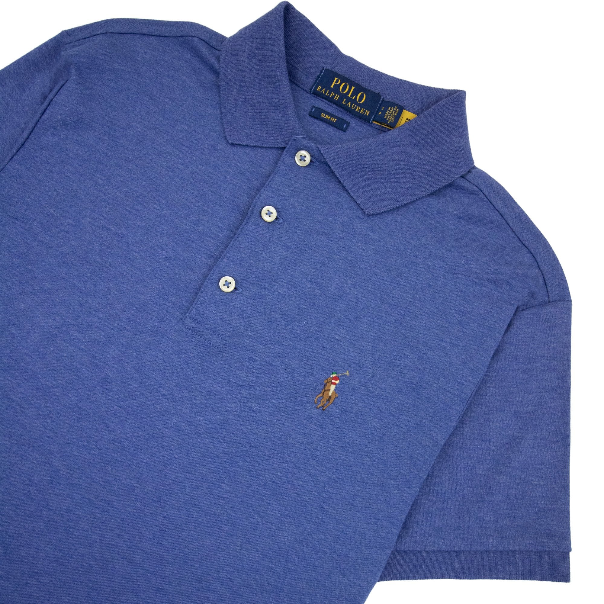 Polo Ralph Lauren Embroidered Logo Pima Polo Marl Blue