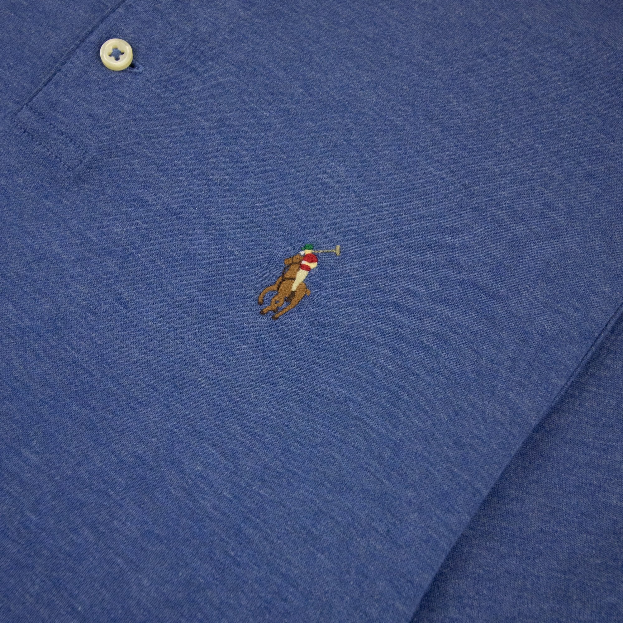 Polo Ralph Lauren Embroidered Logo Pima Polo Marl Blue