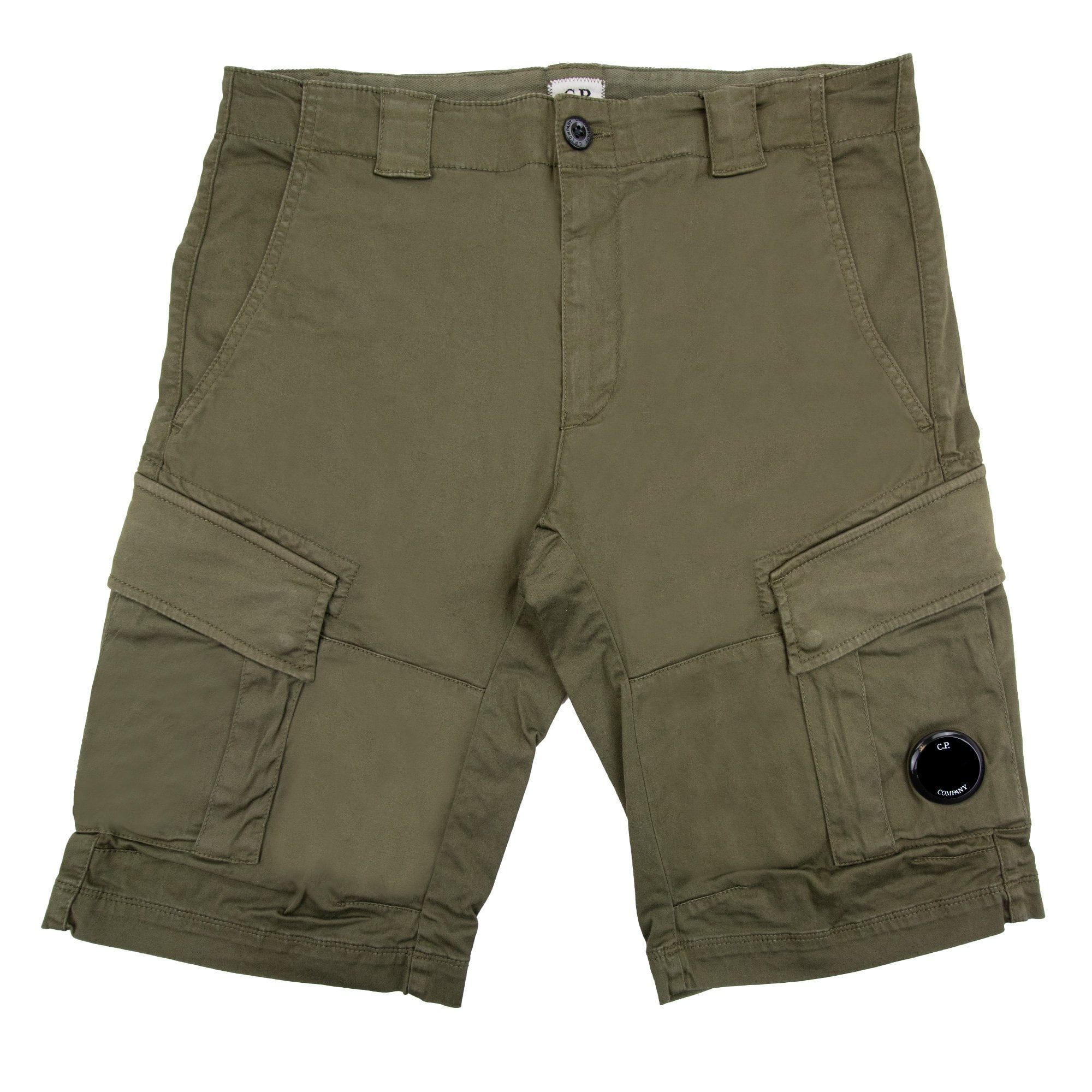 Cp Company Bermuda Cargo Stretch Gabardine Shorts Green 683