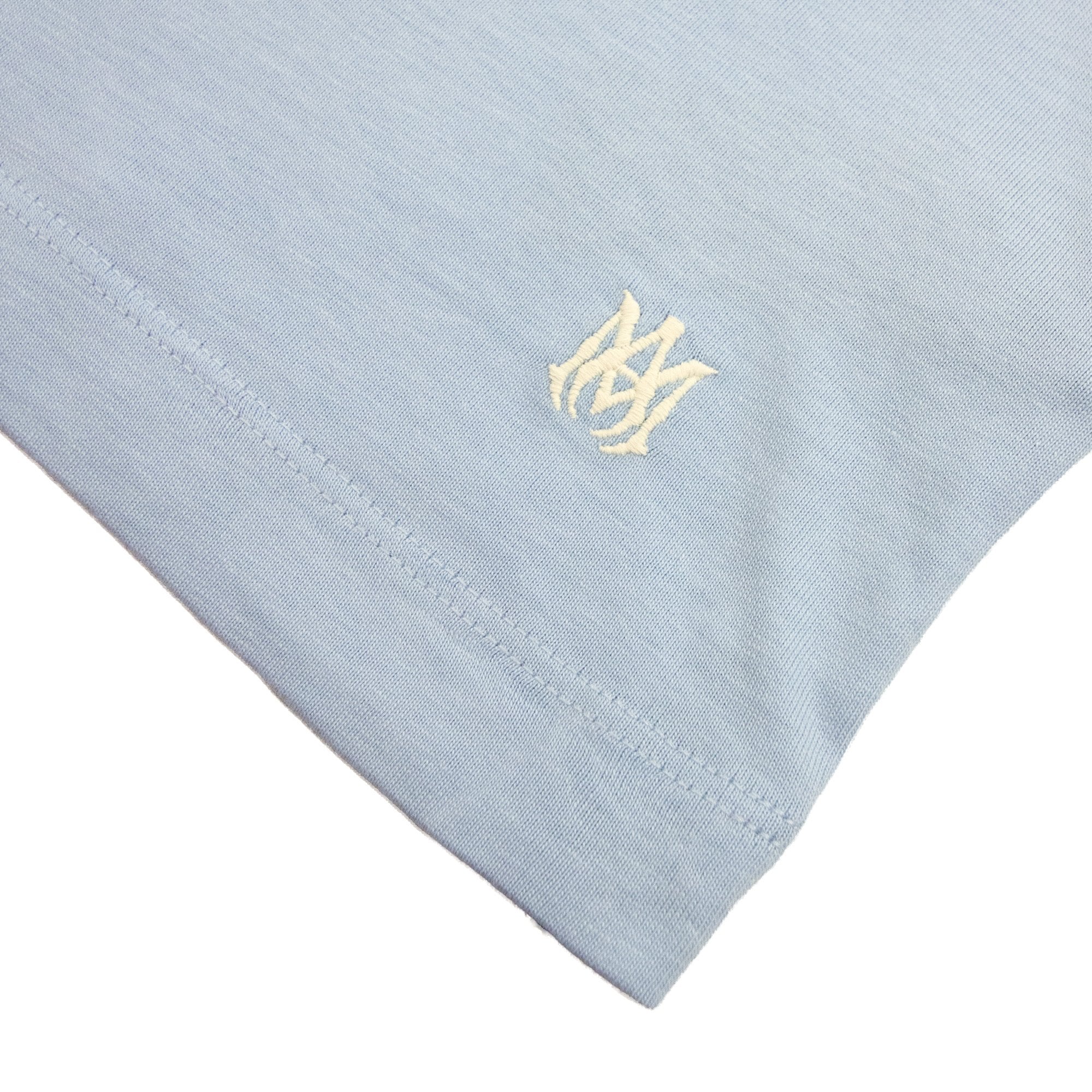 Amiri Staggered Logo T Shirt Cerulean