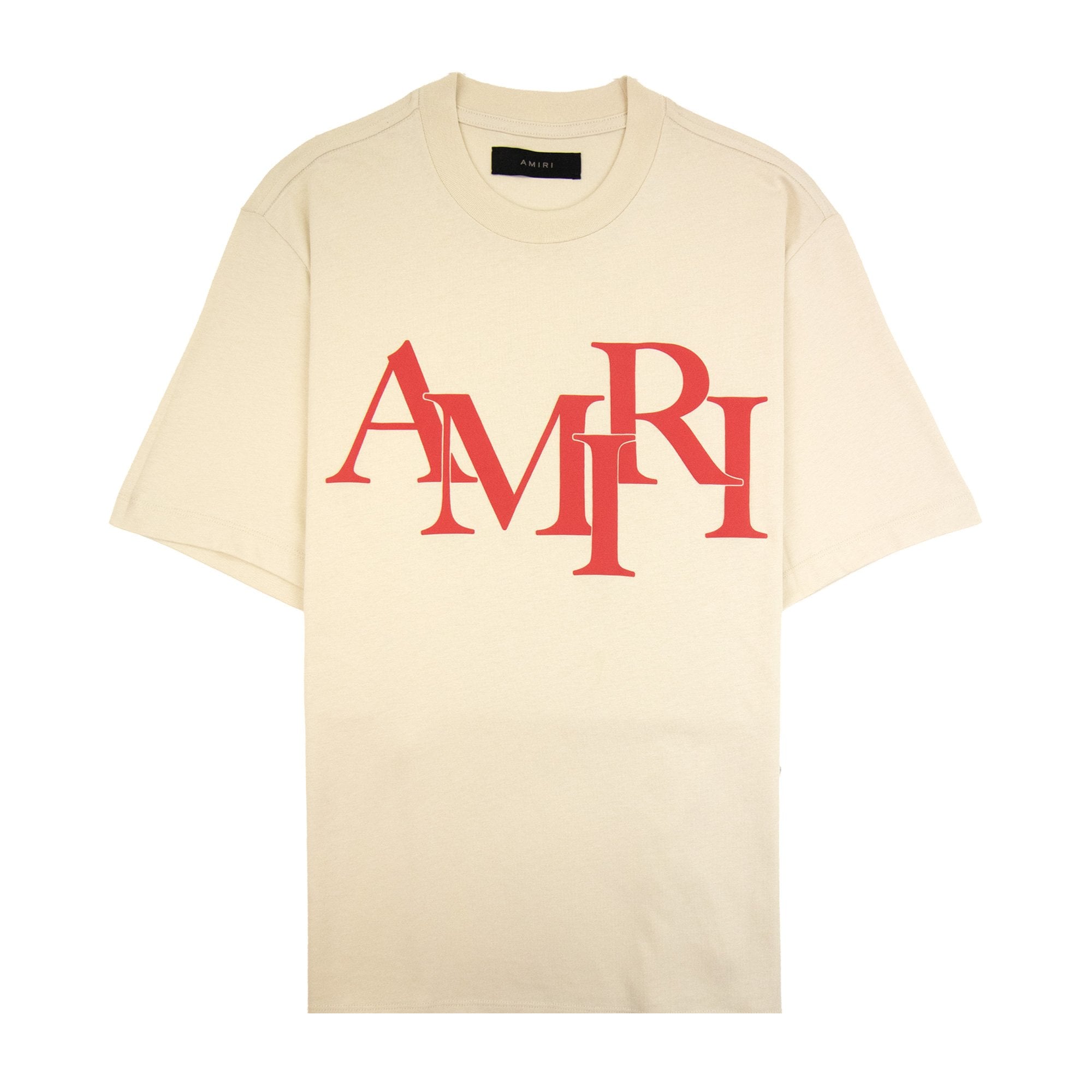 Amiri Staggered Logo T Shirt Birch