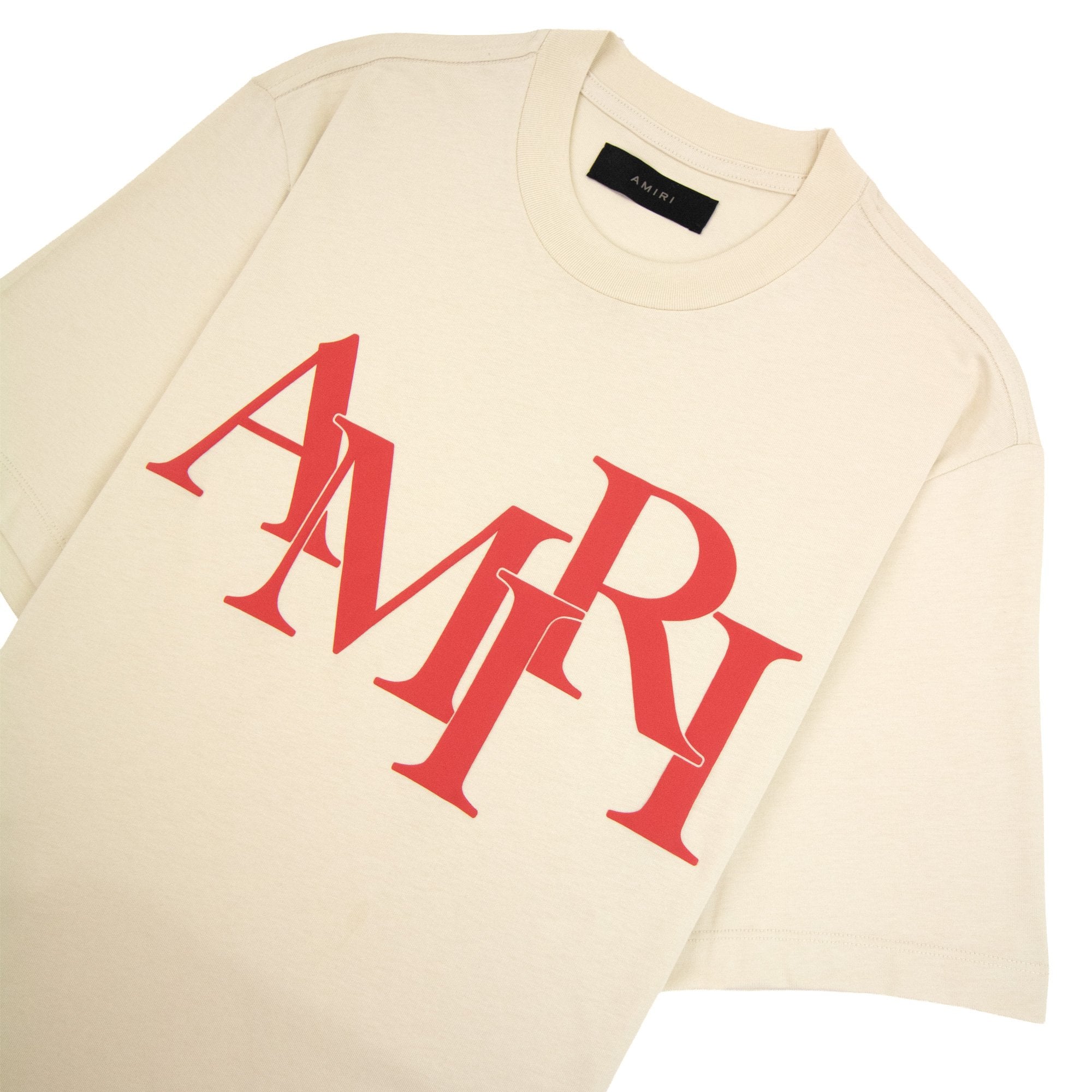 Amiri Staggered Logo T Shirt Birch