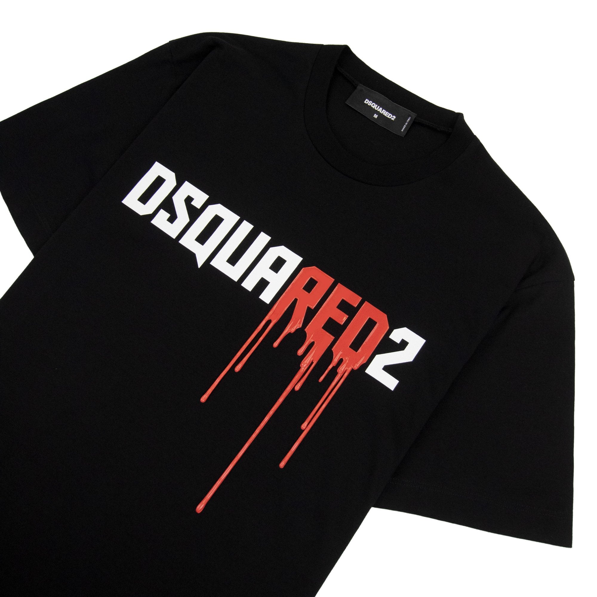 Dsquared2 Bloody Red Logo Cool Fit T Shirt Black 900