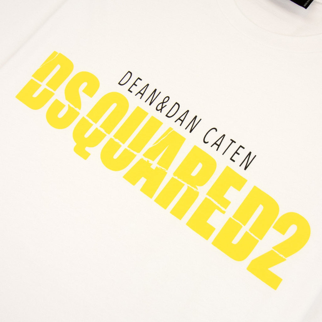 Dsquared2 Horror Printed Logo Cool Fit T Shirt White 100