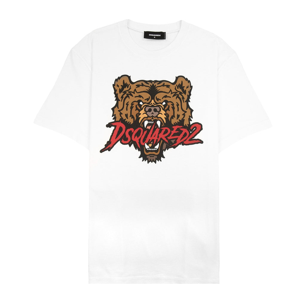 Dsquared2 Bear Logo Cool Fit T Shirt White 100