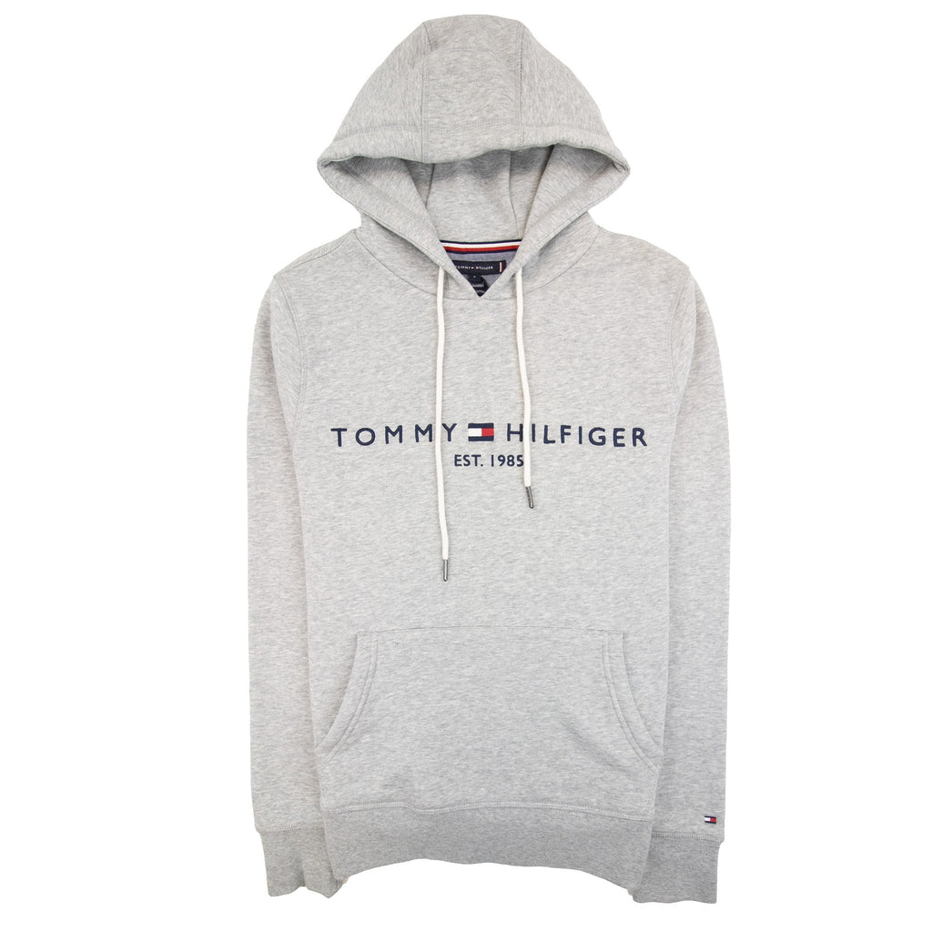 Tommy Hilfiger Drawstring Embroidery Logo Hoody Light Grey