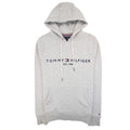 Tommy Hilfiger Drawstring Embroidery Logo Hoody Light Grey