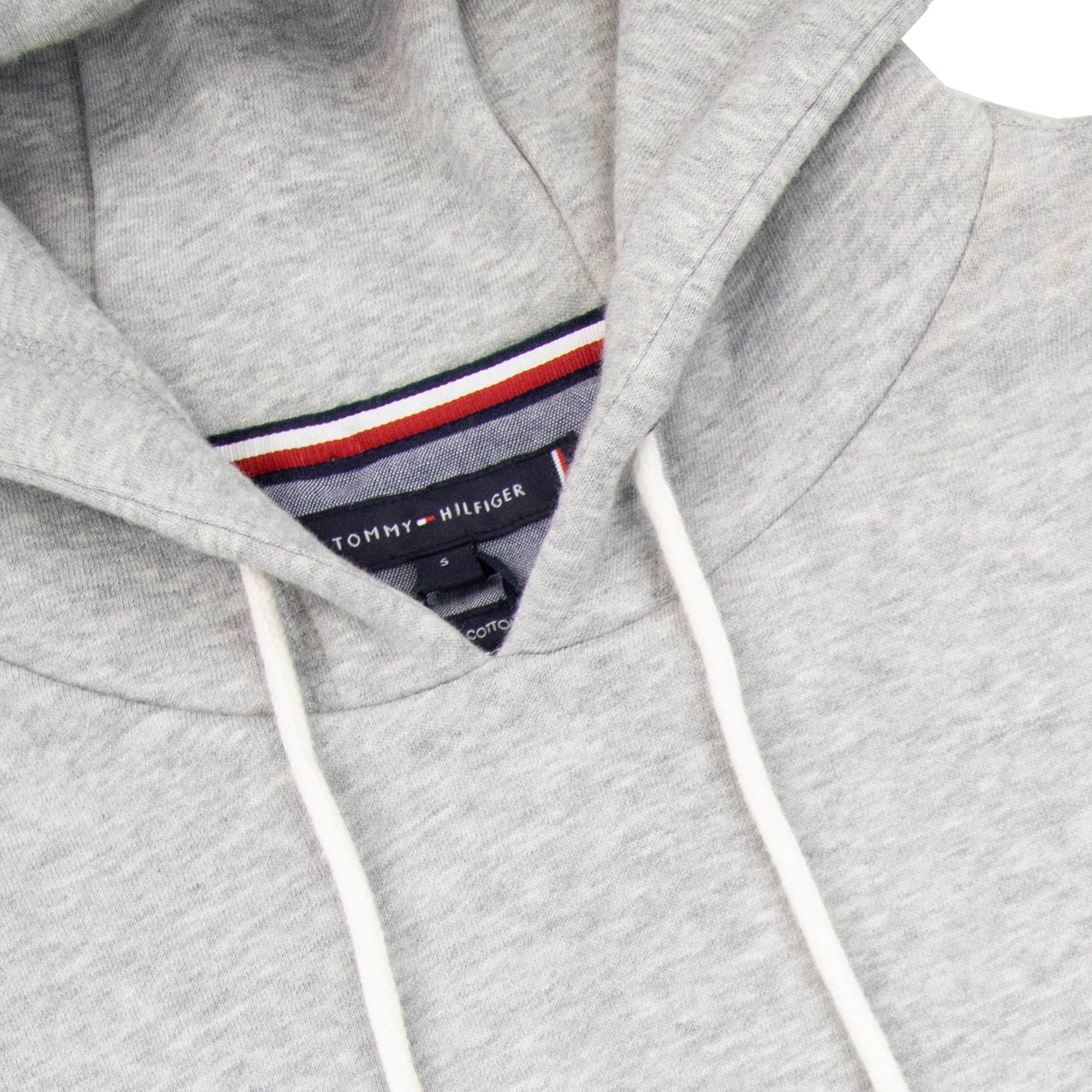 Tommy Hilfiger Drawstring Embroidery Logo Hoody Light Grey