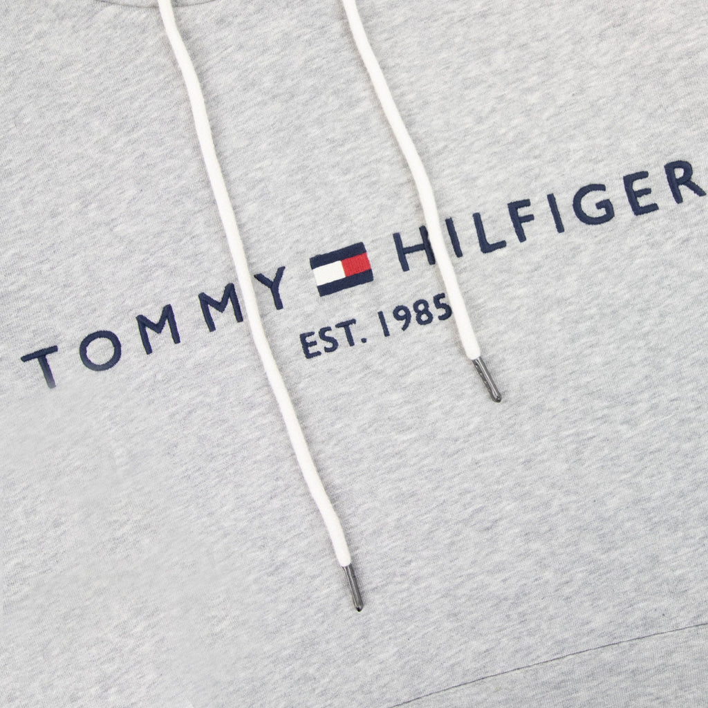 Tommy Hilfiger Drawstring Embroidery Logo Hoody Light Grey