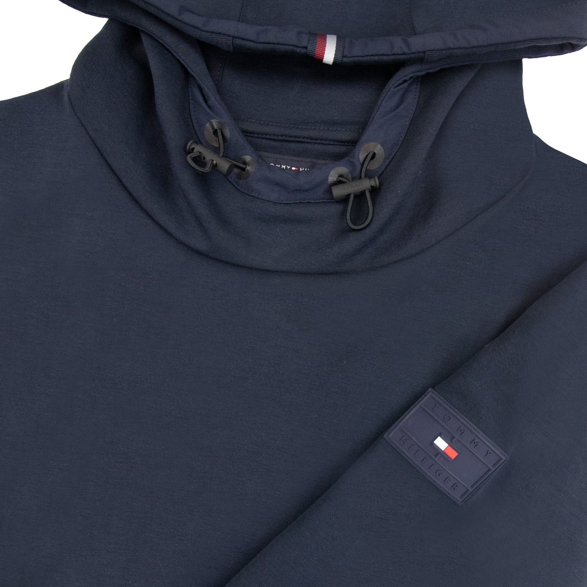 Tommy Hilfiger Arm Badge Logo Hoodied Sweatshirt Navy