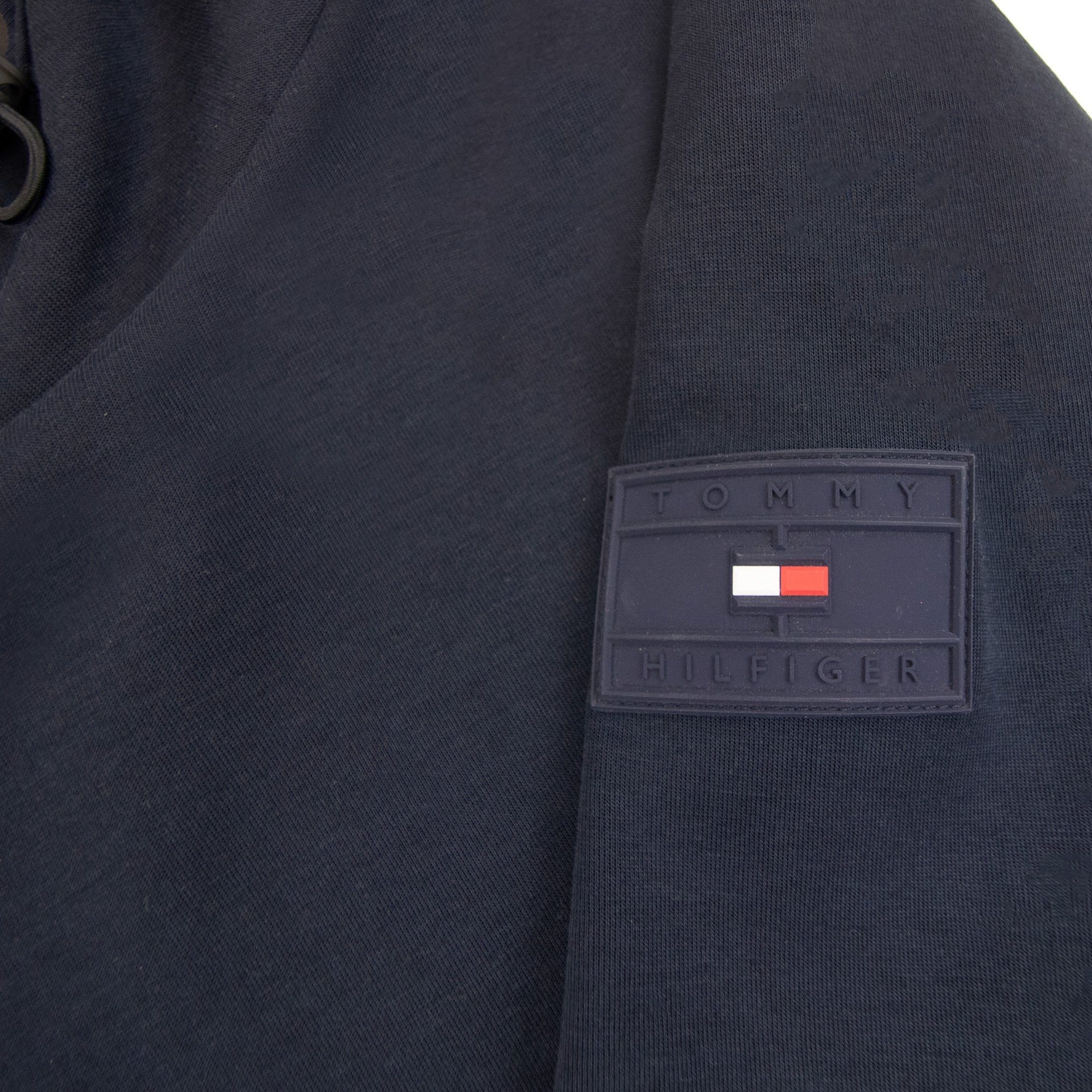 Tommy Hilfiger Arm Badge Logo Hoodied Sweatshirt Navy