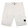 Cp Company Bermuda Cargo Stretch Gabardine Shorts White 103
