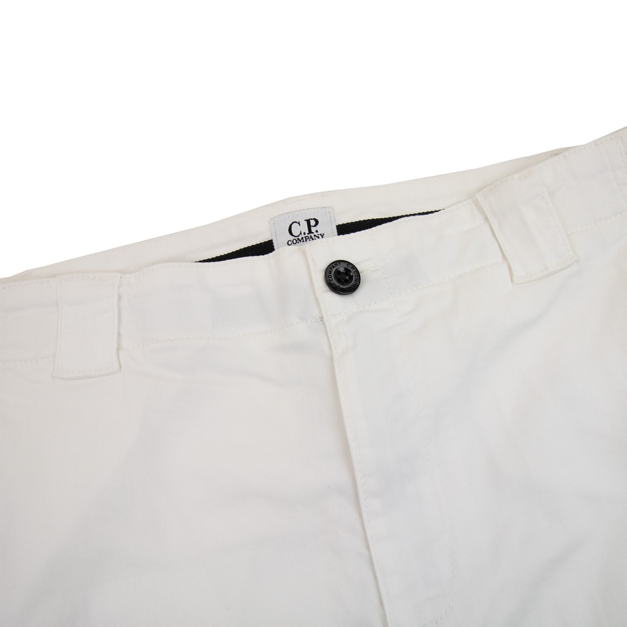 Cp Company Bermuda Cargo Stretch Gabardine Shorts White 103