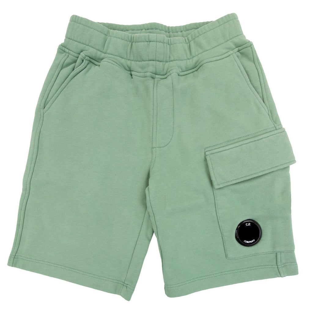 Cp Company Undersixteen Grey Lens Logo Bermuda Shorts Green 626