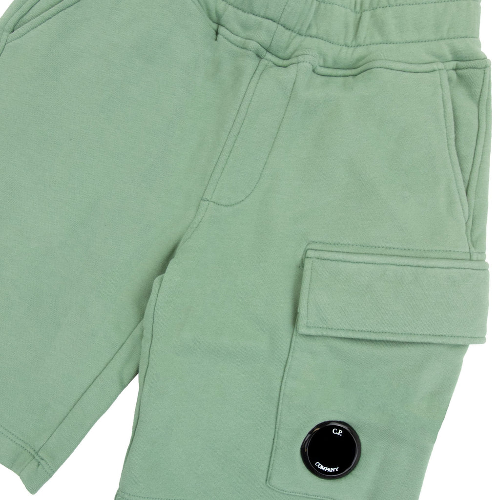 Cp Company Undersixteen Grey Lens Logo Bermuda Shorts Green 626