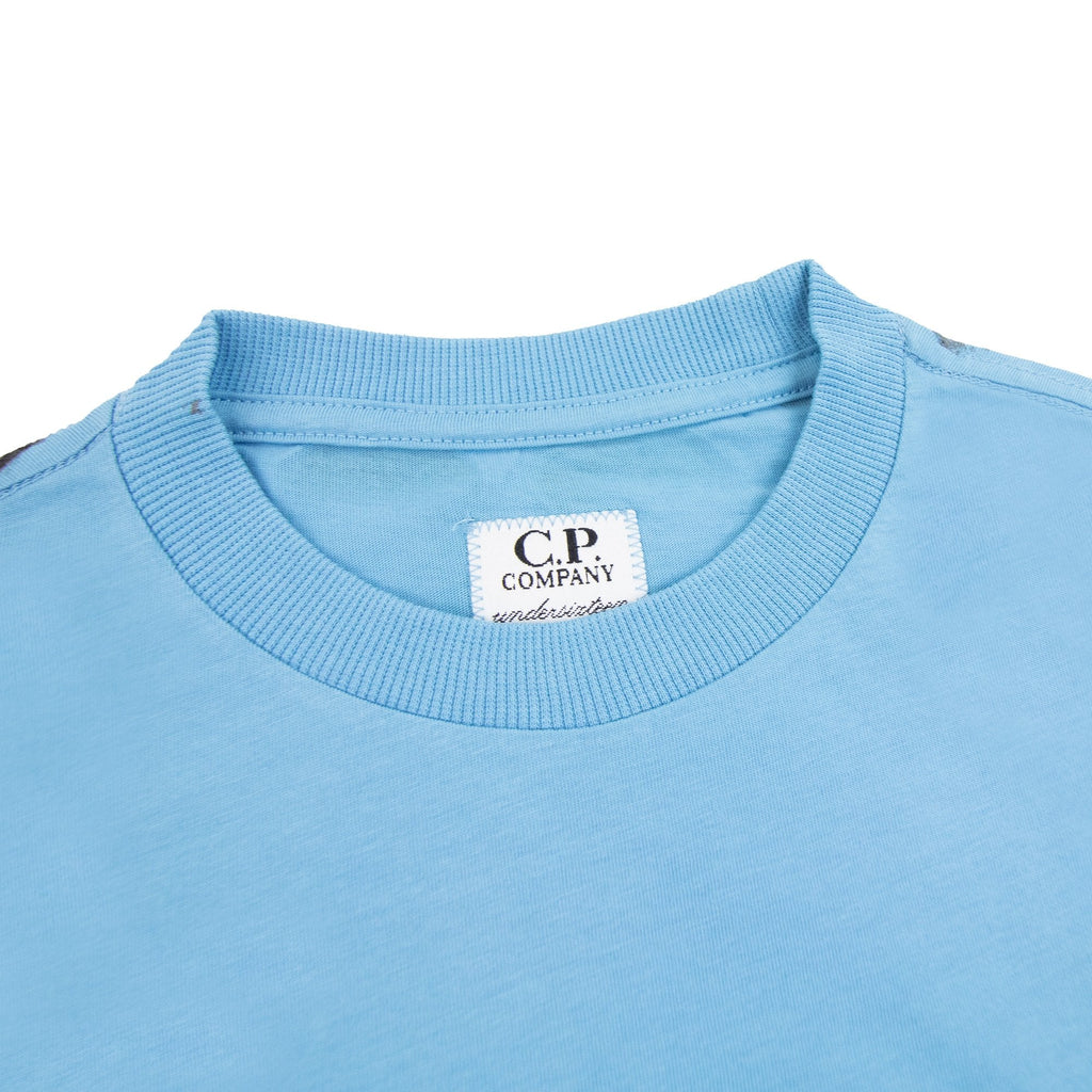 Cp Company Undersixteen Chest Logo Back Goggle T-shirt Niagara Blue 853