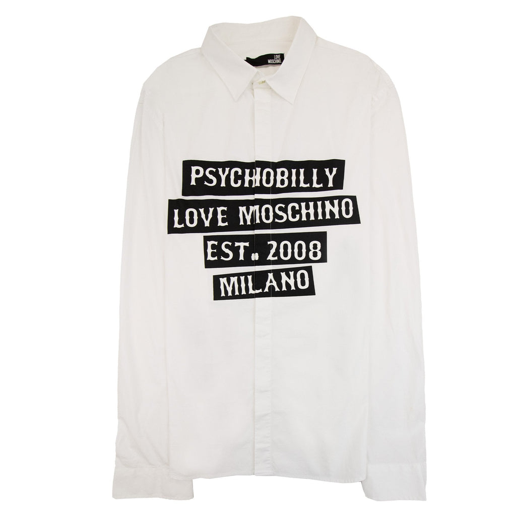 Love Moschino Logo Print L/s Shirt White