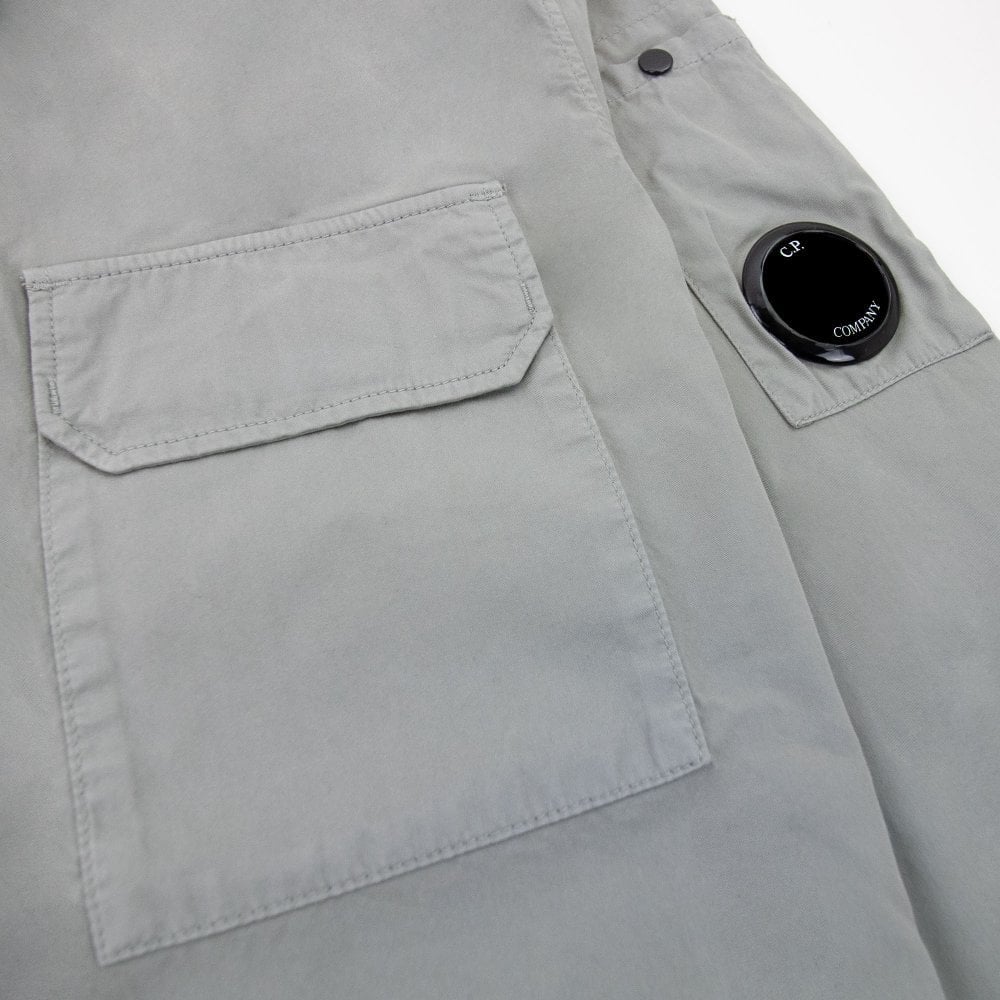 Cp Company Gabardine Lens Buttoned Shirt Grey