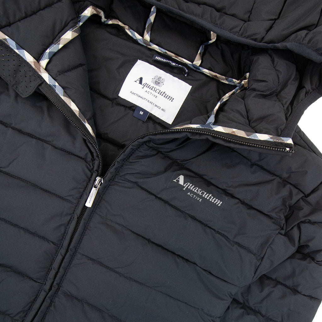Aquascutum Rlg Active Hoodied Down Jacket Black