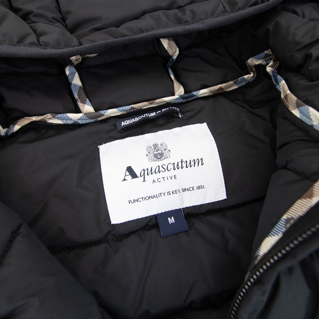 Aquascutum Rlg Active Hoodied Down Jacket Black