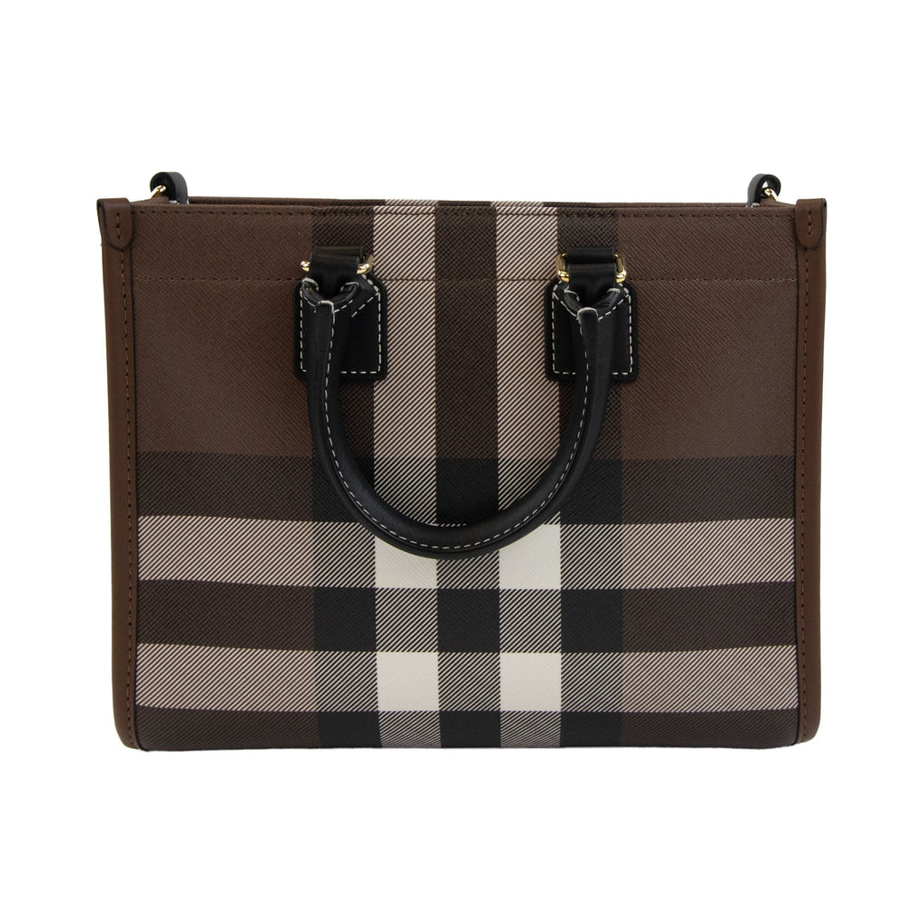 Burberry Woman Mini Freya Tote Bag Dark Birch Brown