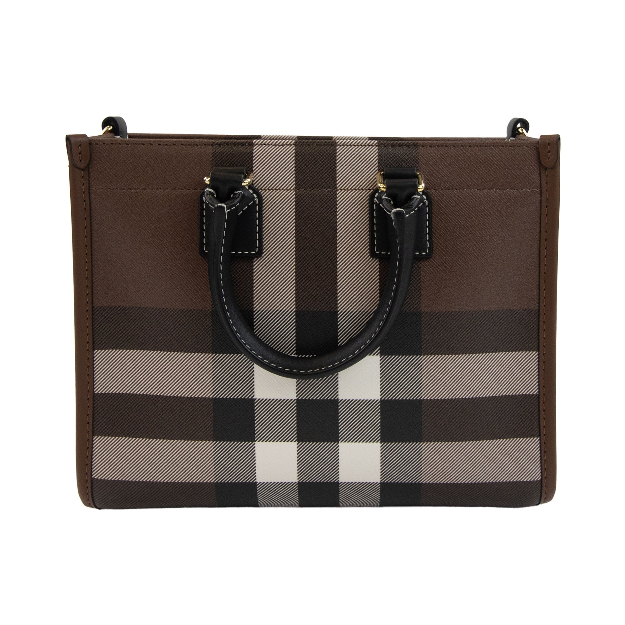 Burberry Woman Mini Freya Tote Bag Dark Birch Brown
