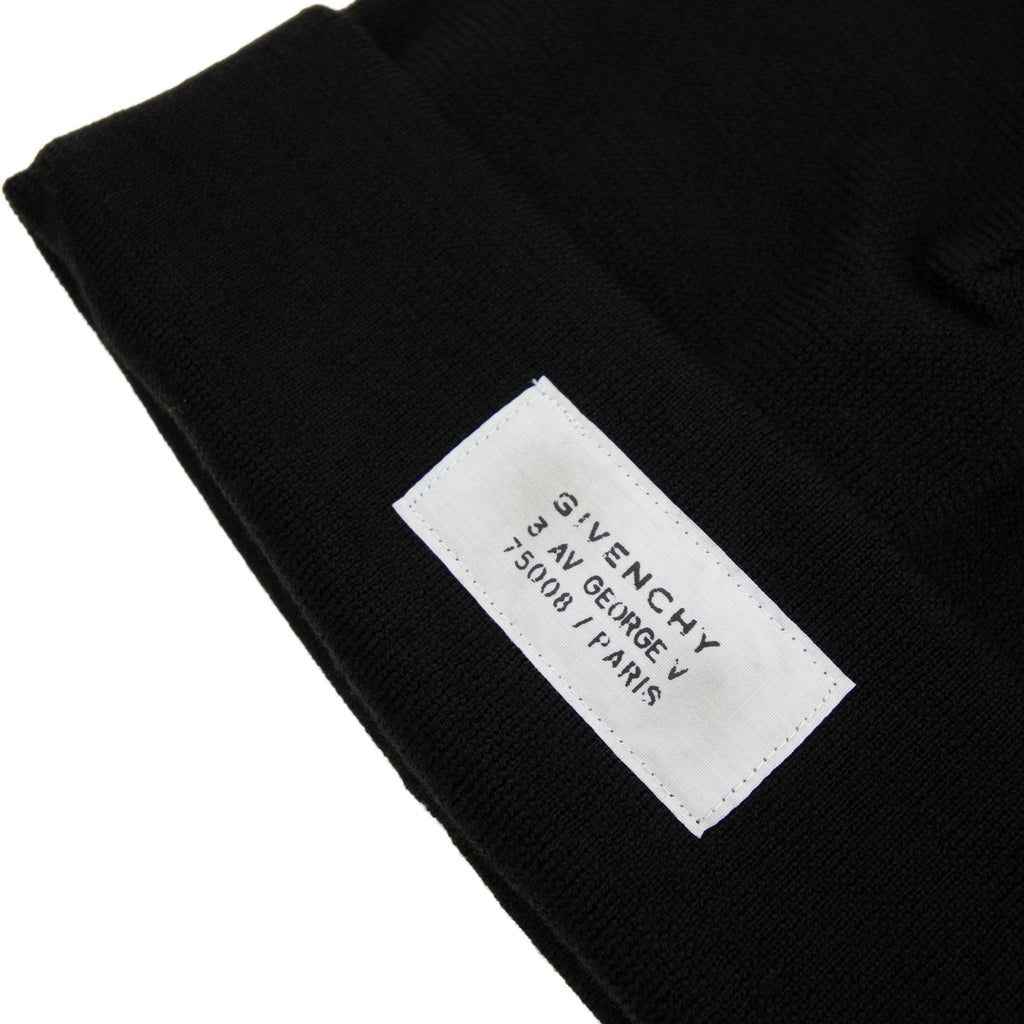 Givenchy Atelier Logo Patch Beanie Hat Black 001