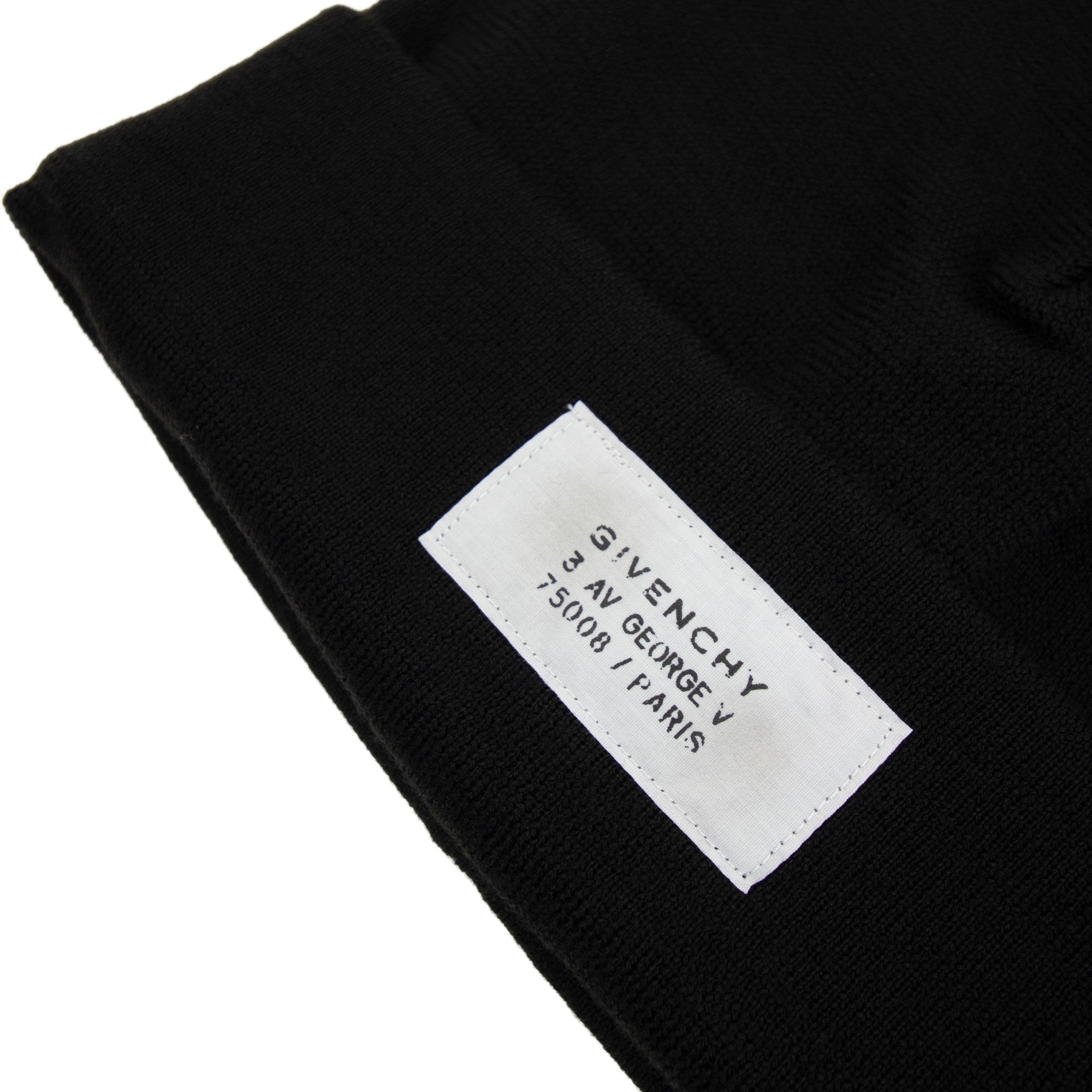 Givenchy Atelier Logo Patch Beanie Hat Black 001