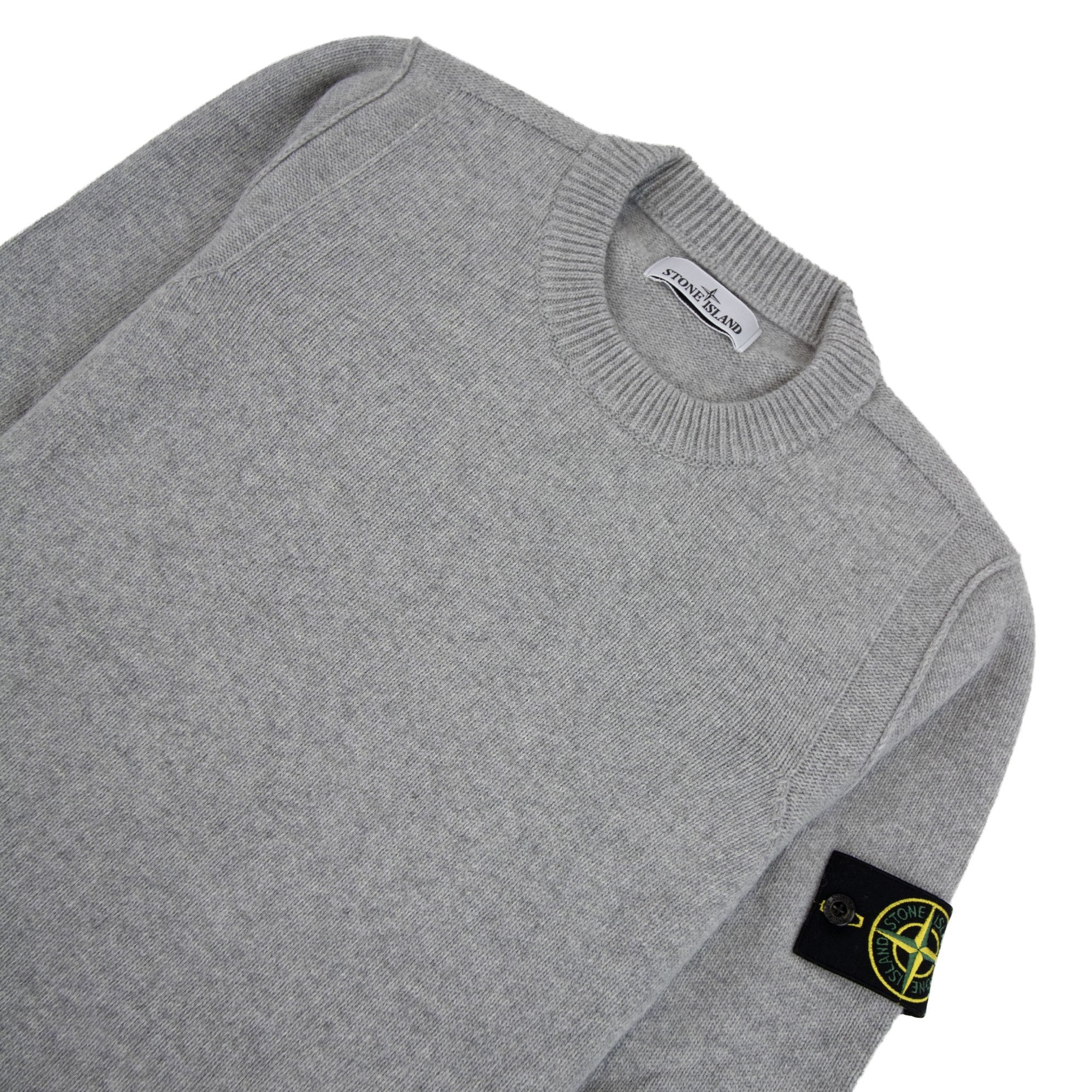 Stone Island 508a3 Lambswool Knitted Sweater Grey V0m64